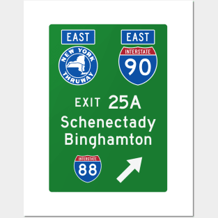 New York Thruway Eastbound Exit 25A: Schenectady Binghamton I-88 Posters and Art